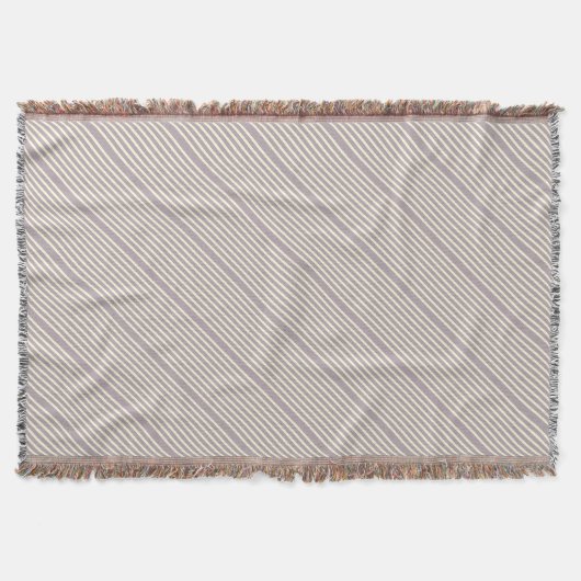 Couverture Stripes motif crème lilas violet à deux tons (Devant)