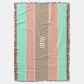 Couverture Stripes Motif personnalisé monogramme jeter couver (devant Vertical)