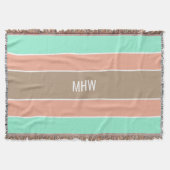Couverture Stripes Motif personnalisé monogramme jeter couver (Devant)