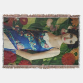 Couverture Style Art Déco Elégant Femme avec Grandes Fleurs A (Devant)