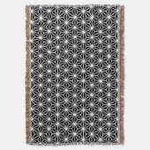 Couverture Style Asanoha - Blanc sur Noir (devant Vertical)