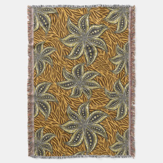 Couverture Style Batik Floral Abstrait africain (devant Vertical)