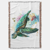 Couverture Style d'aquarelle sous-marine de tortue marine (devant Vertical)