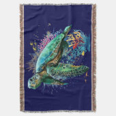 Couverture Style d'aquarelle sous-marine de tortue marine (devant Vertical)