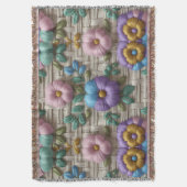 Couverture Style Floral Brodé | Doux et Confortable (devant Vertical)