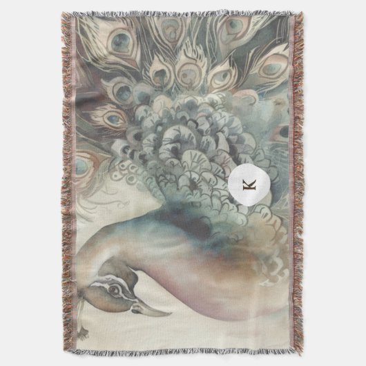 Couverture Style Peacock | Ajouter votre initiale (devant Vertical)