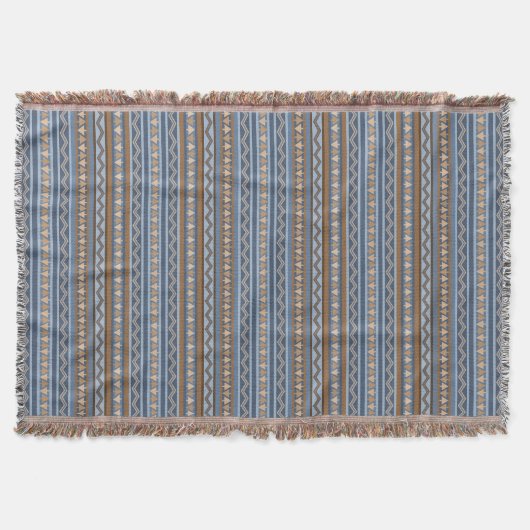 Couverture Style sud-ouest bleu et Motif géométrique Brown (Devant)
