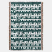 Couverture Style tribal II - Moss foncé vert sur blanc (devant Vertical)