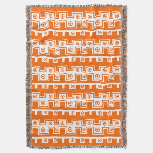 Couverture Style tribal II - Orange en blanc (devant Vertical)