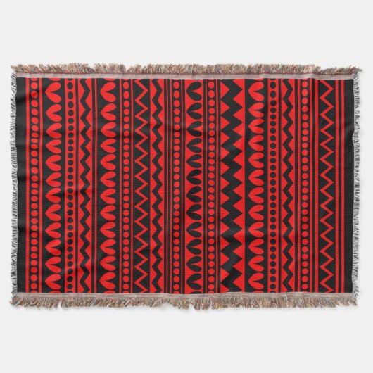 Couverture Style tribal - Noir sur rouge (Devant)