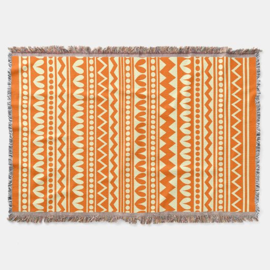 Couverture Style tribal - Orange sur jaune pâle (Devant)
