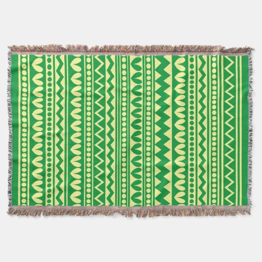 Couverture Style tribal - Vert d'herbe dans Chalk Jaune (Devant)