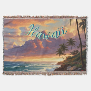 Couverture Style vintage Hawaiian Travel Honolulu Mid-Pacific