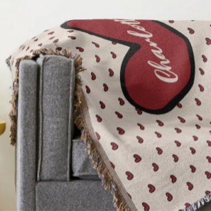 Couverture Styliste Motif Coeur mignon Monogramme Personnalis