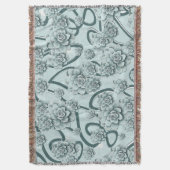 Couverture Succulents bleus à la menthe sur les treillis vert (devant Vertical)