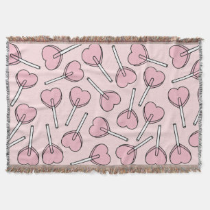 Couverture Sucettes roses, sucettes en forme de cœur, motif d