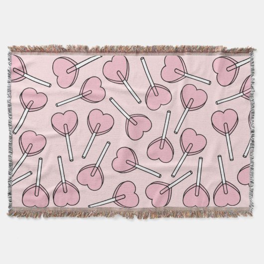 Couverture Sucettes roses, sucettes en forme de cœur, motif d (Devant)