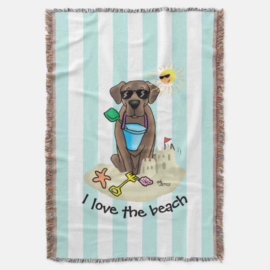 Couverture Summer Beach Chocolat Lab Chien Labrador Retriever (devant Vertical)