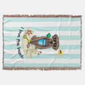 Couverture Summer Beach Chocolat Lab Chien Labrador Retriever (Devant)