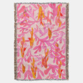 Couverture Summer Coral and Goldfish Throw Blanket (devant Vertical)