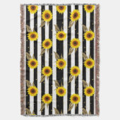Couverture Sunflowers with Black and White Horizontal Lines (devant Vertical)