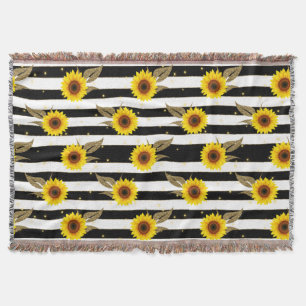 Couverture Sunflowers with Black and White Horizontal Lines