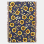 Couverture Sunny Yellow Gold Navy Feuille Motif (devant Vertical)