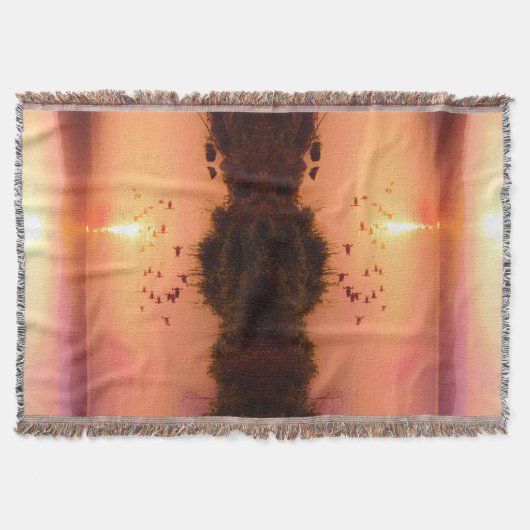 Couverture Sunset Sunrise Lake plage côtière Peach Orange (Devant)