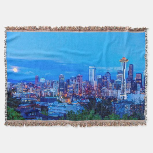 Couverture Super Lune se levant près de la skyline de Seattle (Devant)