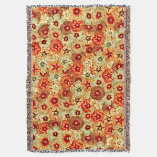 Couverture Super Retro Orange Hippie Fleurs Motif (devant Vertical)