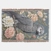 Couverture Superbe Perroquet Gray Africain Avec Élégantes Flo (Devant)