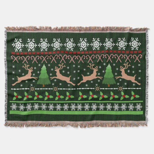 Couverture Sweat de Noël mignon Motif Reindeer de vacances (Devant)