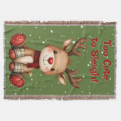 Couverture Sweet Reindeer Pair in Holiday Snowfall (Devant)