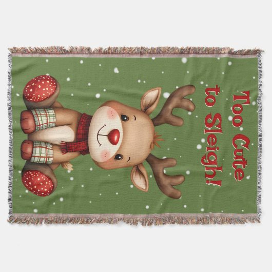 Couverture Sweet Reindeer Pair in Holiday Snowfall (Devant)