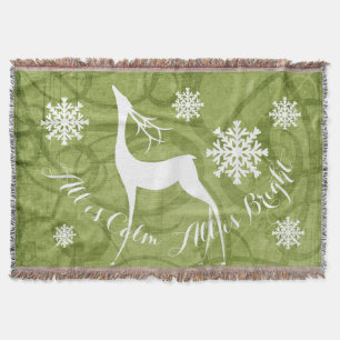 Couverture Swirl All is Calm All is Bright Deer Holiday Throw