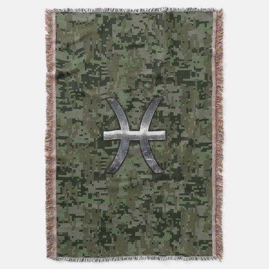 Couverture Symbole du zodiaque Pisces Camouflage numérique Wo (devant Vertical)