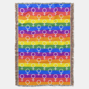Couverture Symbole féminin Motif arc-en-ciel