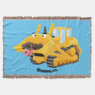 Couverture Sympa joli caractère de dessin animé au bulldozer