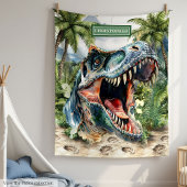 Couverture T-Rex en colère Nom personnalisé