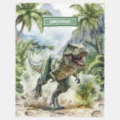 Couverture T-Rex personnalisée en colère unique po (Devant)