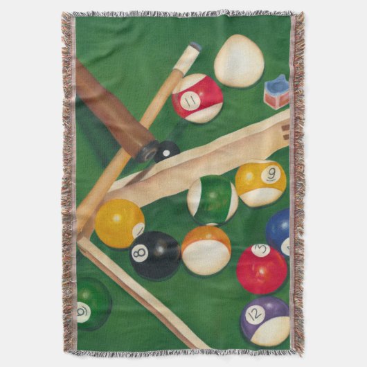 Couverture Table de billard Lifelike avec boules et craie (devant Vertical)