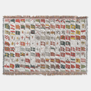 Couverture Table vintage des drapeaux de mer, Impression esth