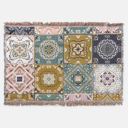 Couverture Talavera Indian : Patchwork, Ethnic Mosaic. (Devant)