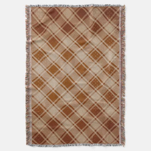 Couverture Tan, Argile, Rouille Rustique Plaid Thant (devant Vertical)