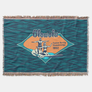 Couverture Tandem Surfing Hawaiian Vintage Surf Design