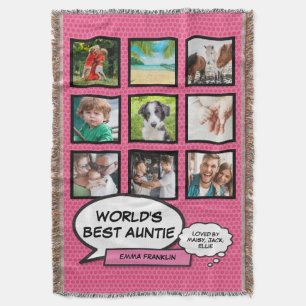 Couverture Tante Tatie Bande Dessinée Fun Rose Collage Photo