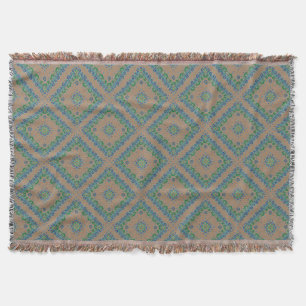 Couverture Tapis à lancer à franges, conception de carreaux