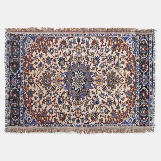 Couverture Tapis bleu turc oriental antique Perse (Devant)