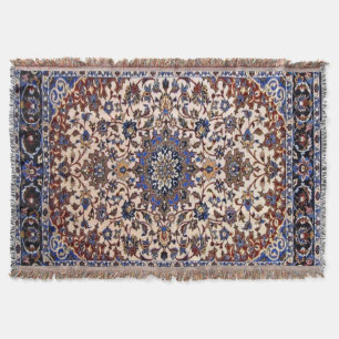 Couverture Tapis Bleu Turc Persan Antique Oriental