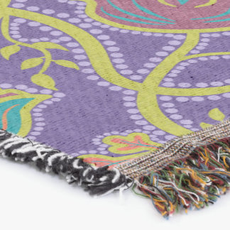 Couverture Tapis extérieur floral chintz violet et chartreuse